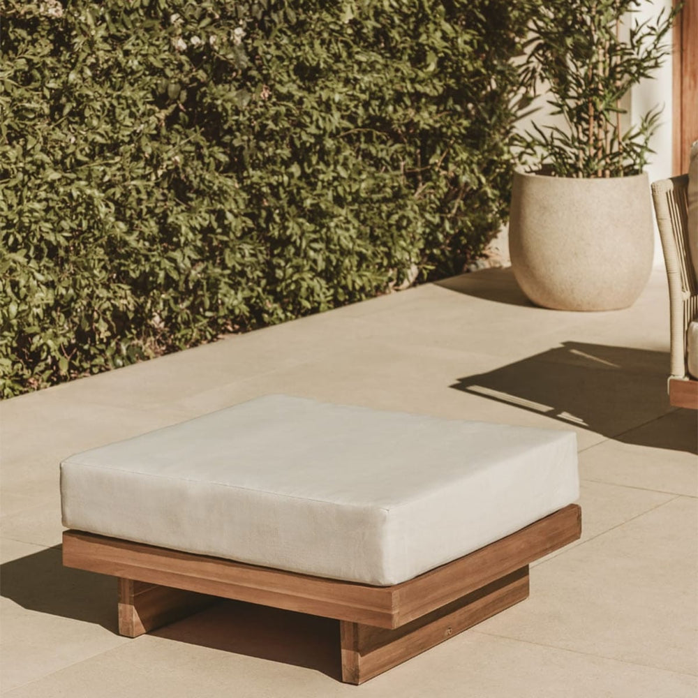 Outdoor square pouf FORTO, white