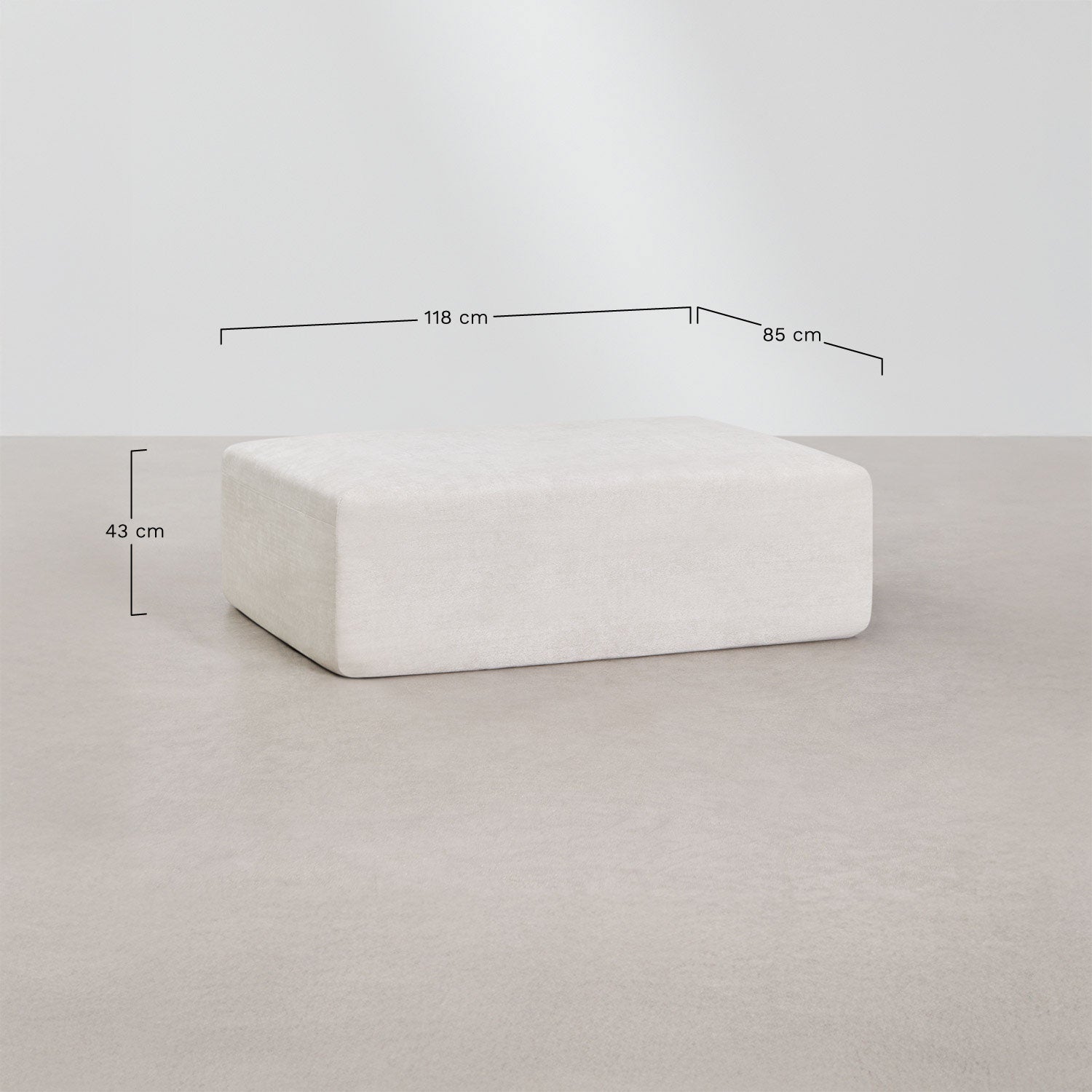 Pufas NORTA, šenilas, 118x85 cm, vakuuminis