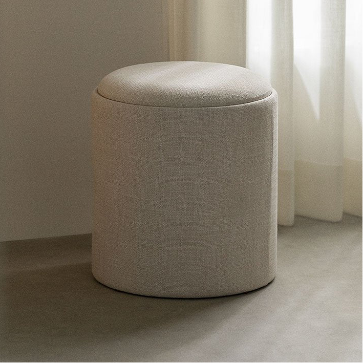 Round ottoman LUNUERO with tray and storage Ø40 cm