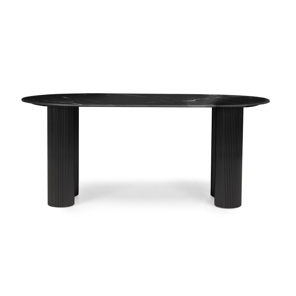 Oval dining table SEREIN, black spiek marble