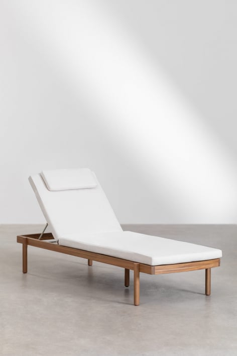 Double outdoor sun lounger CEDAR, Acacia brown