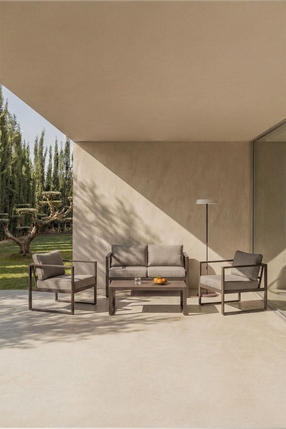 ALCANTO set, 4-seater, chocolate