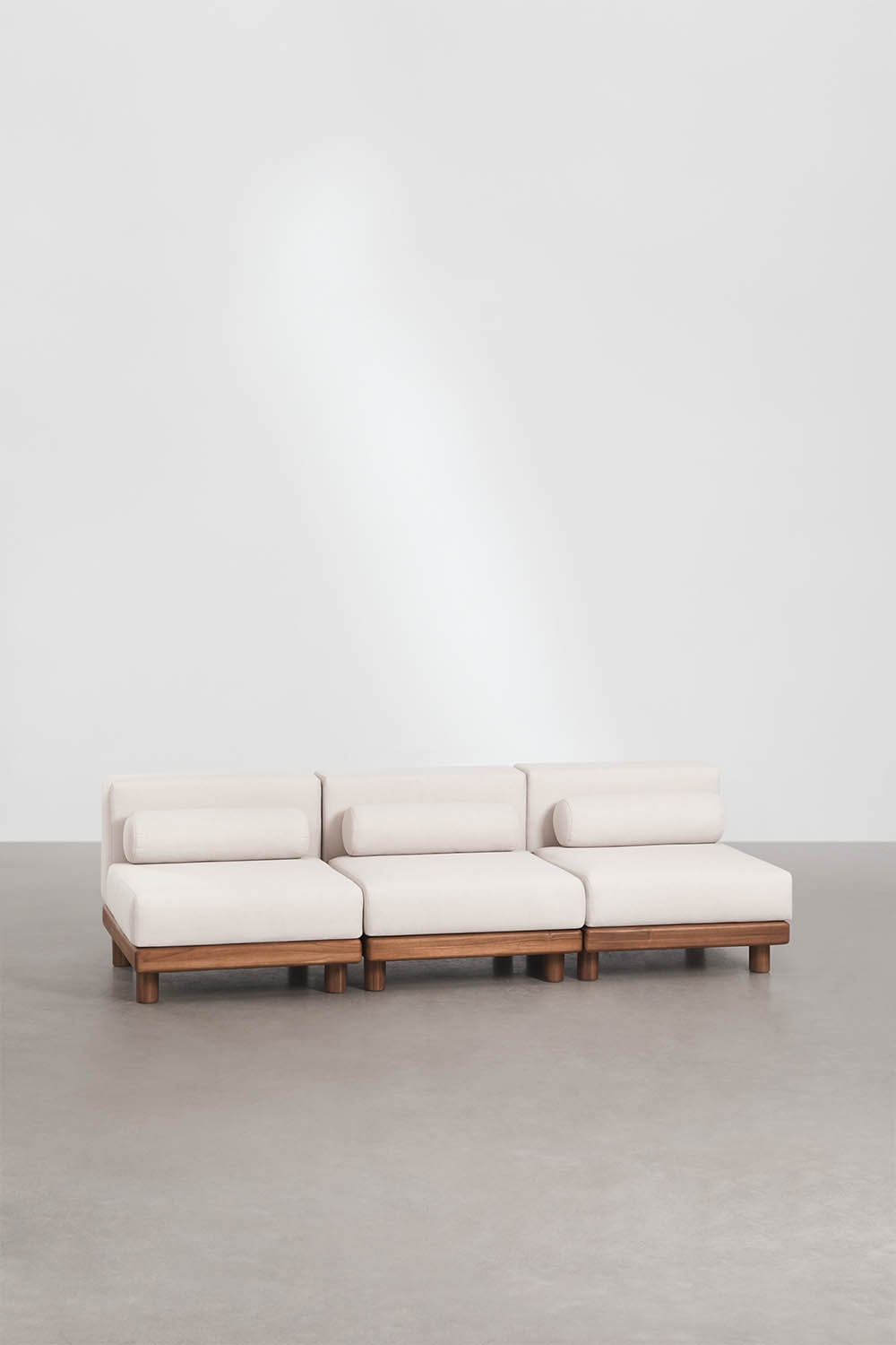 Three-seater modular sofa KORKO, acacia