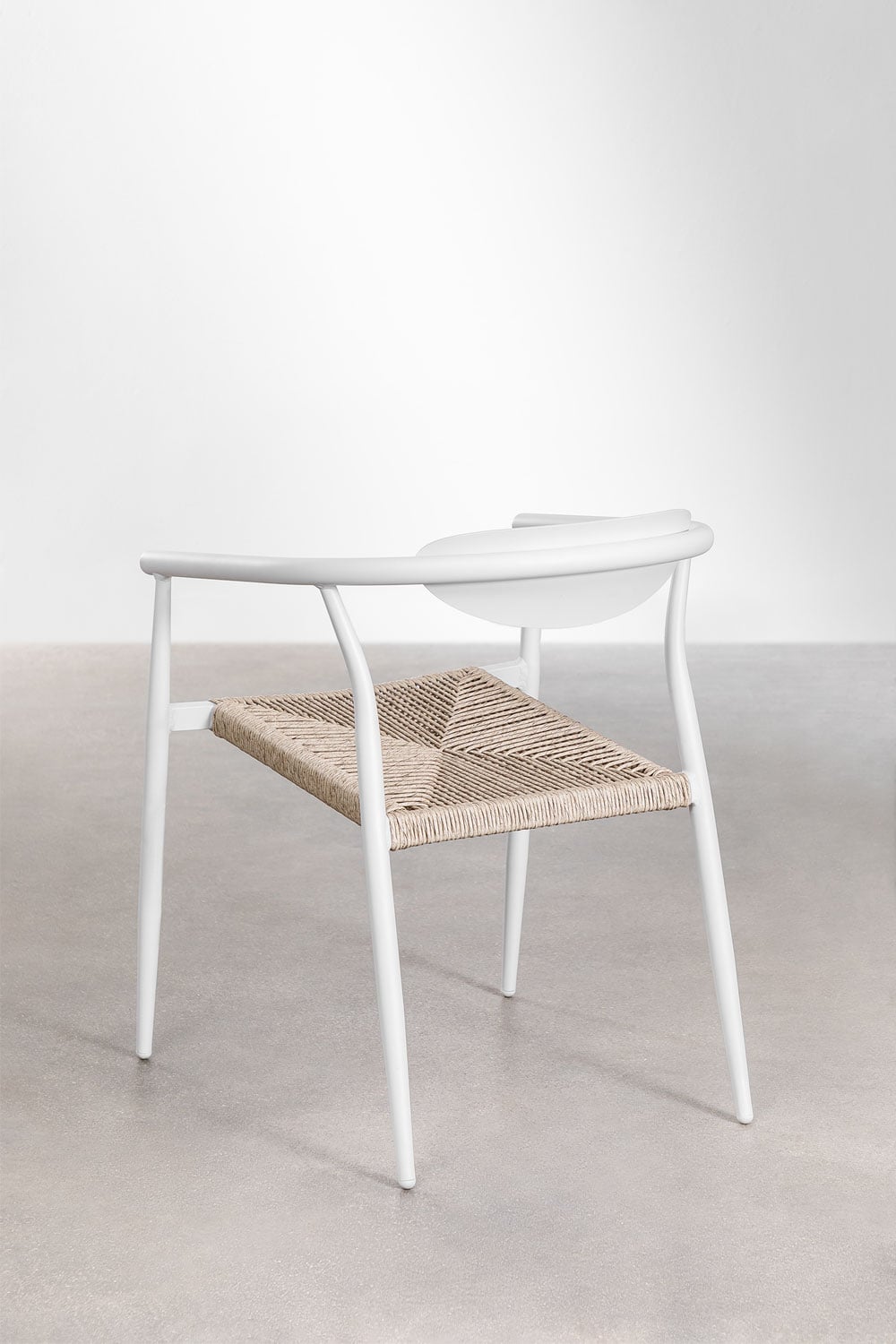 Outdoor set VALERIE, round table, 6 chairs, white