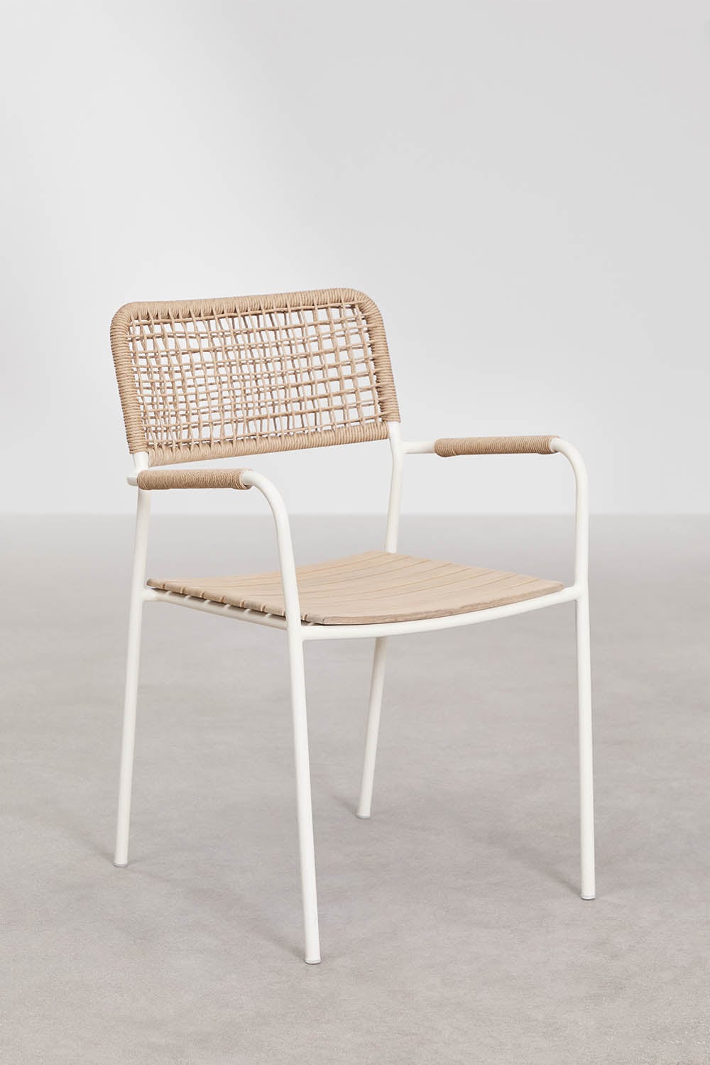 Outdoor set TILDA, round table, 2 chairs, white