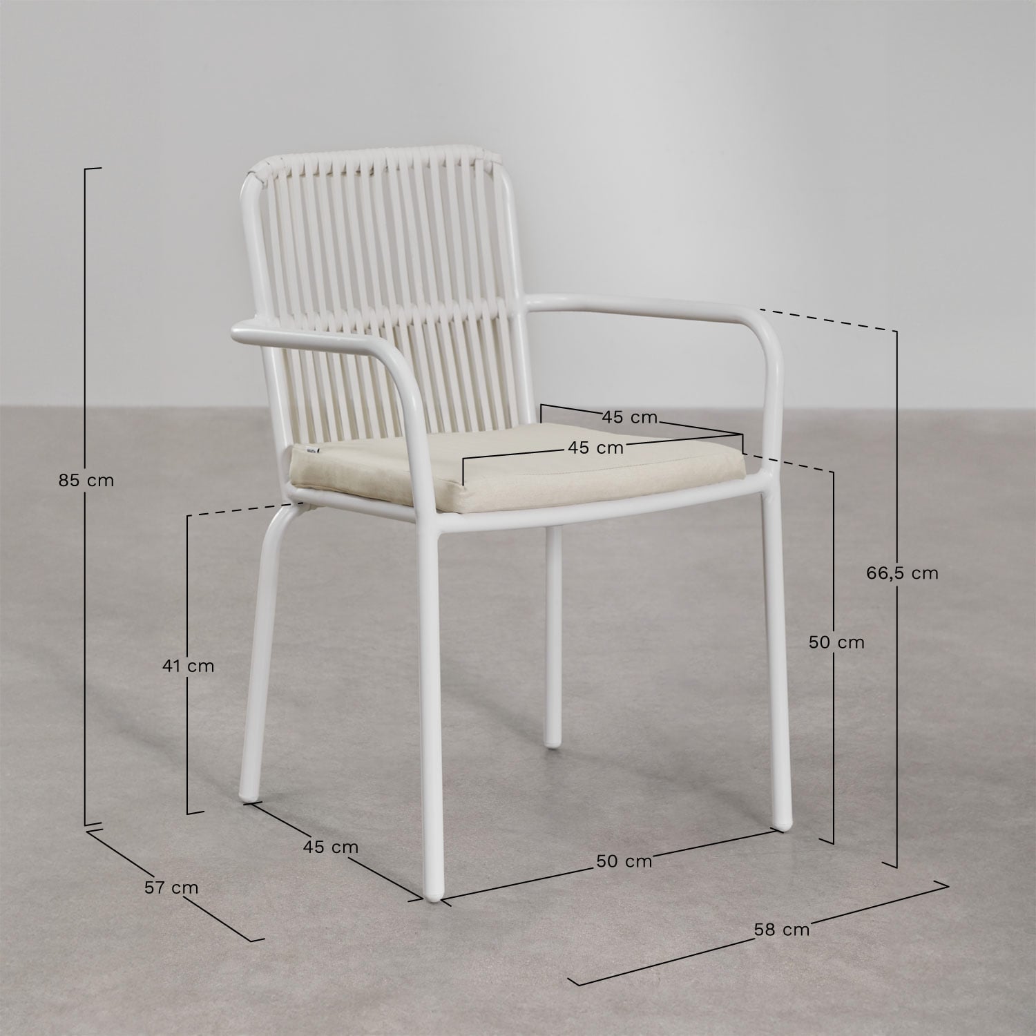 Stackable outdoor chair FLORA, Light grey