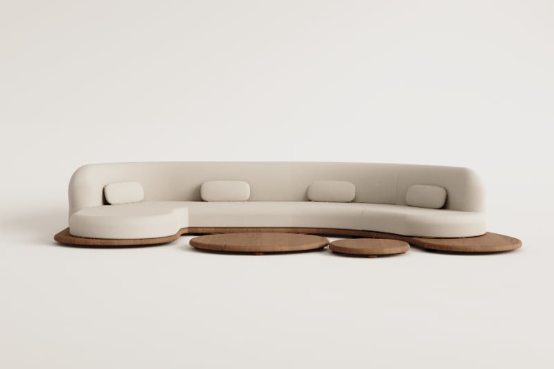 NEXO set, sofa, chaise longue and 2 tables