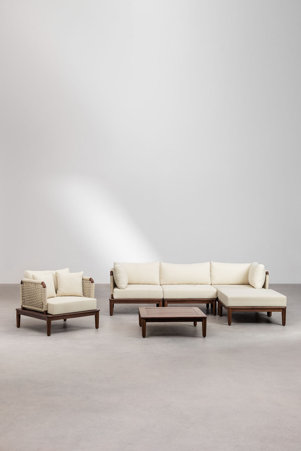 Komplektas MODENA, sofa, pufas ir fotelis