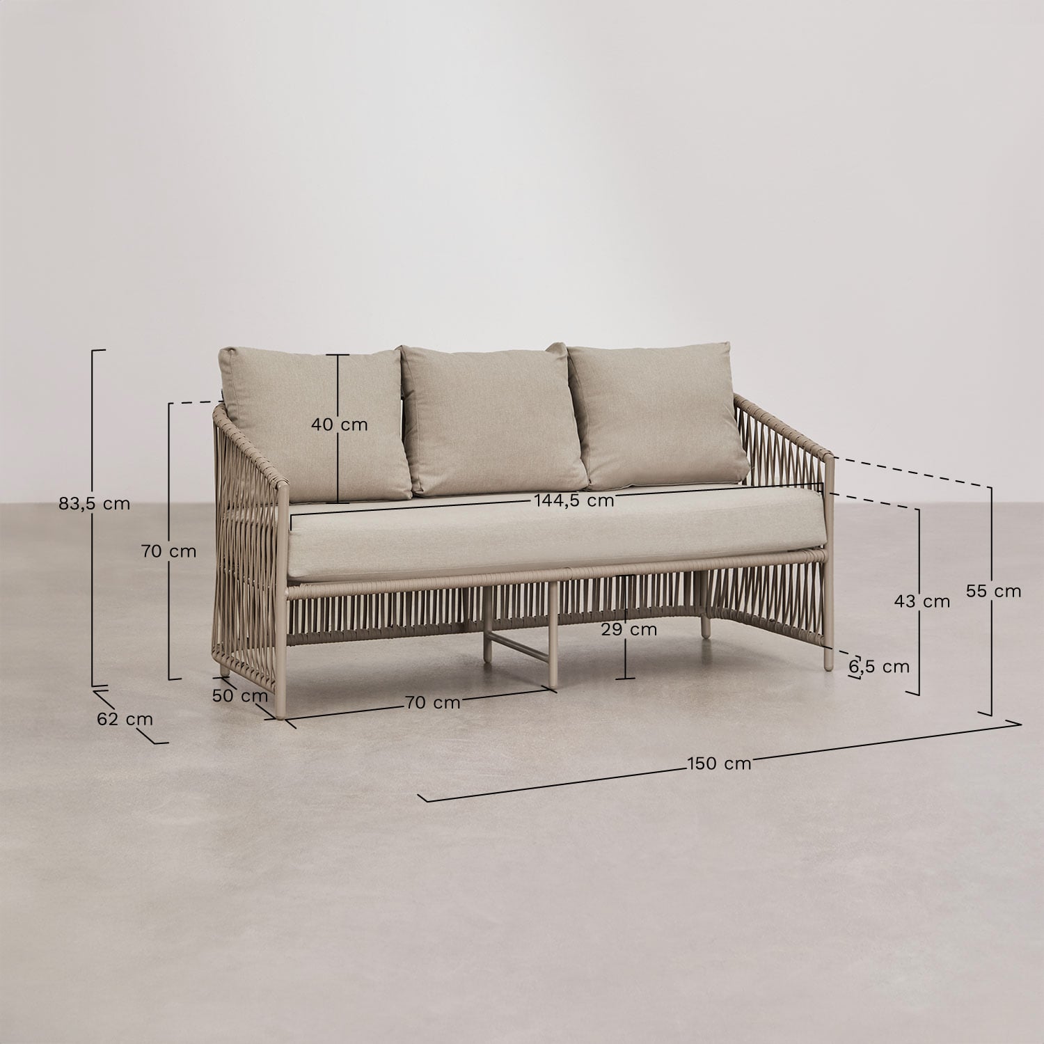 Outdoor furniture set SOPHIE, army green