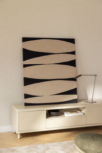 Rankomis tapyta drobė JALENA, juoda-natūrali, 100x120 cm