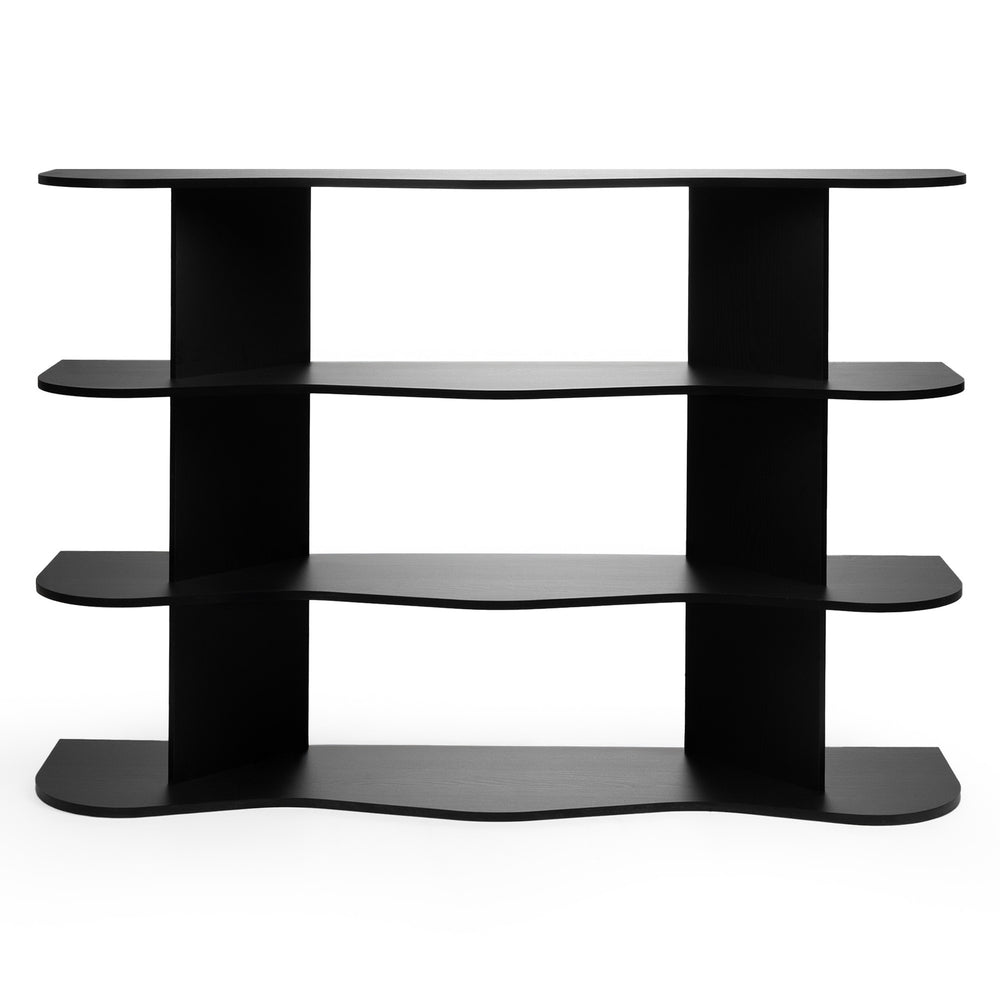 Shelf SELENE, low, black, wavy