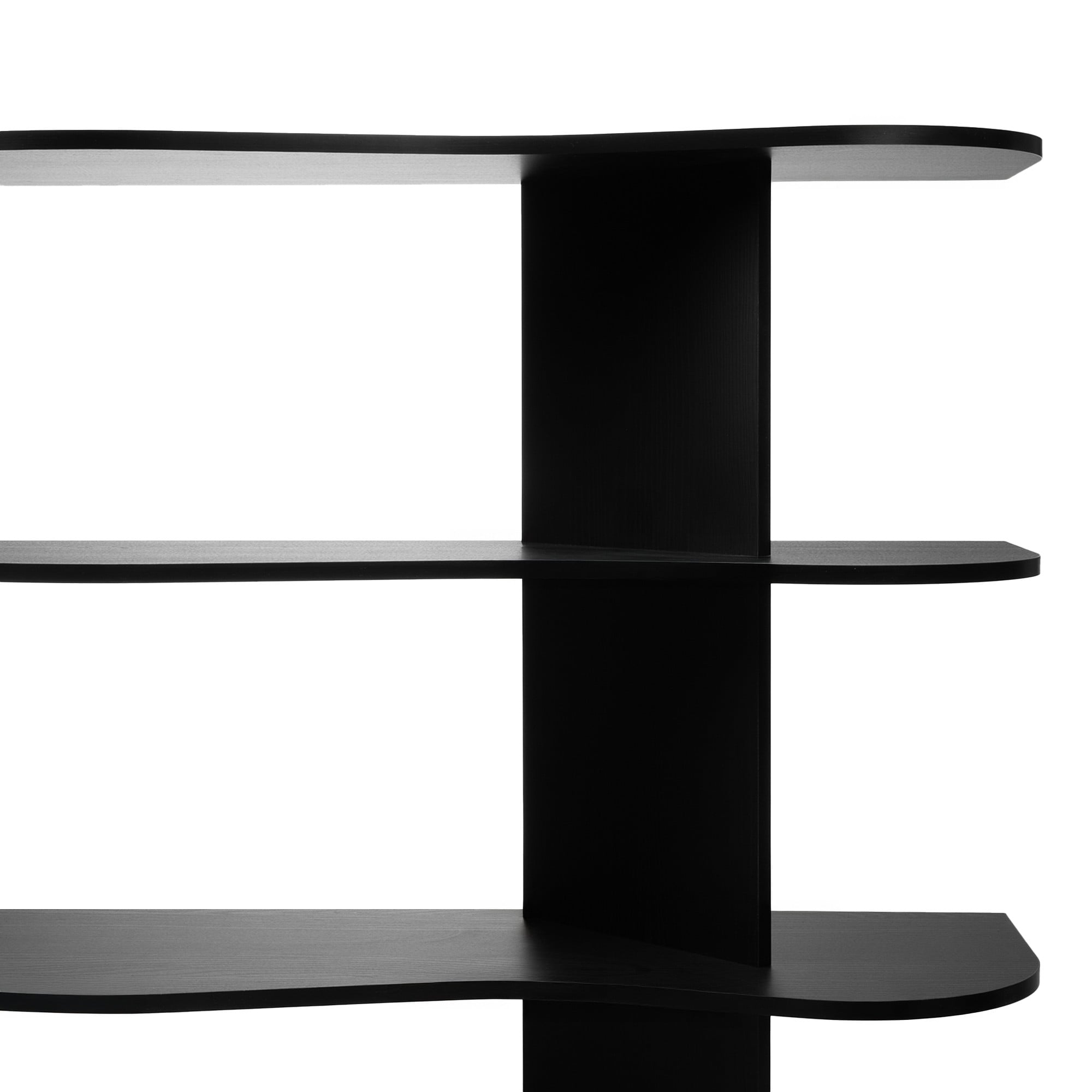 Shelf SELENE, low, black, wavy