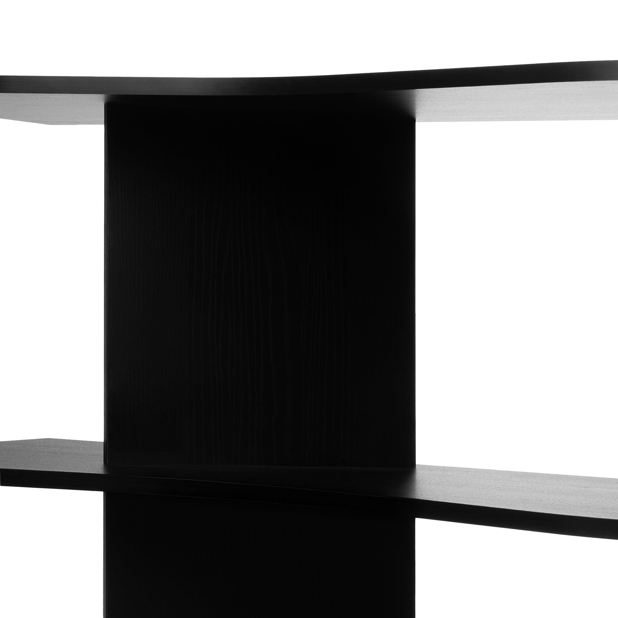 Shelf SELENE, low, black, wavy