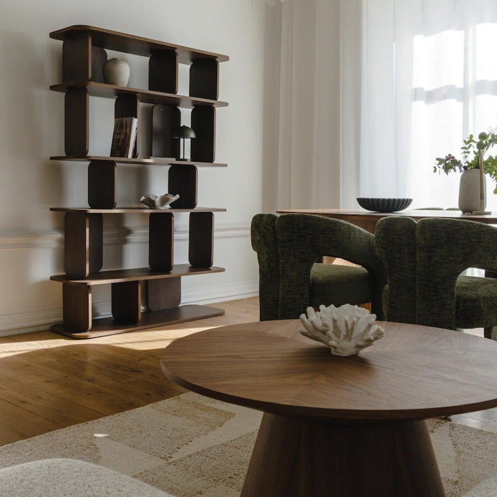 Shelf ZILIRE, tall, walnut villa