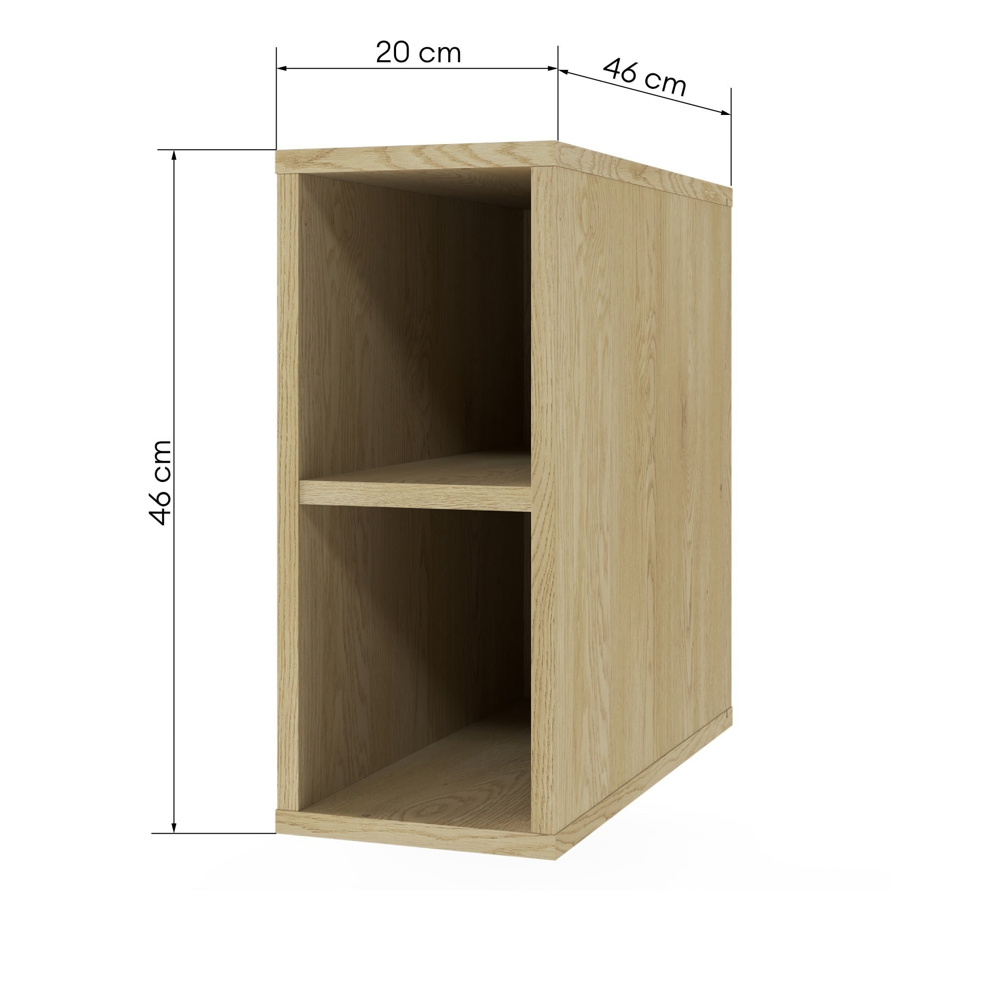Bathroom shelf BERYL, oak cremone, 20 cm