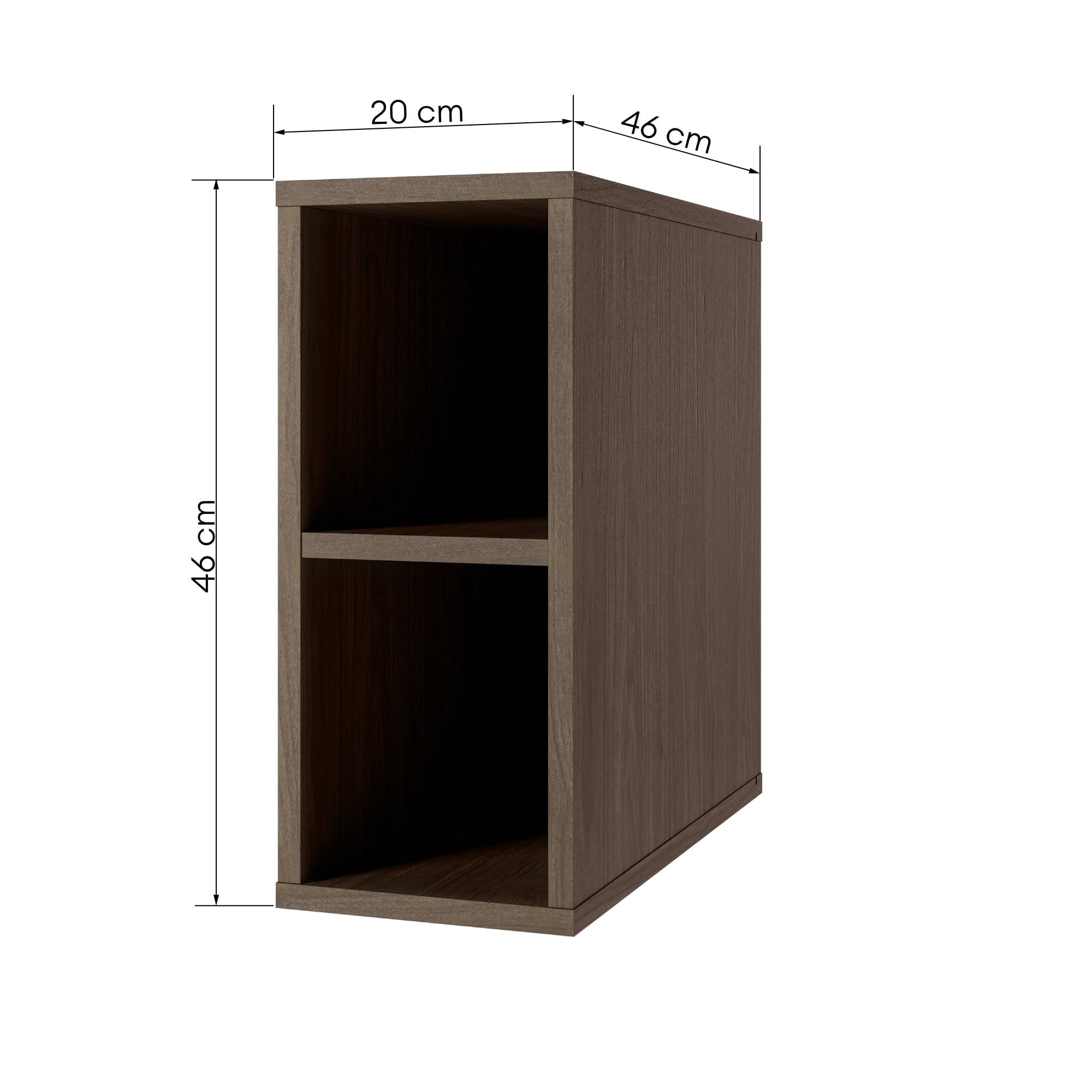 Bathroom Shelf BERYL, walnut, 20 cm