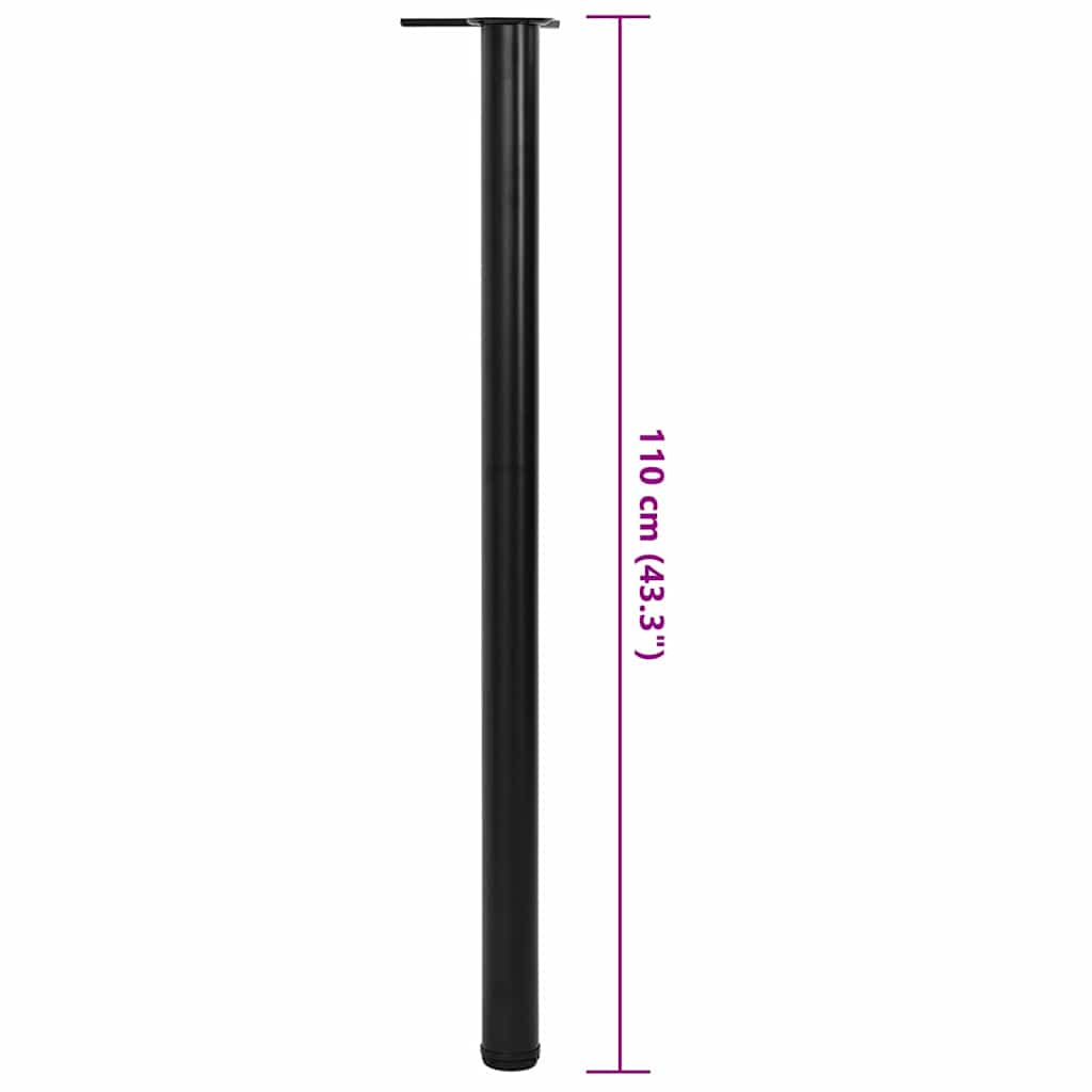 Reguliuojamo aukščio stalo kojos, 4vnt., juodos spalvos, 1100mm - Namų Idėja