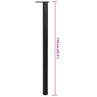 Reguliuojamo aukščio stalo kojos, 4vnt., juodos spalvos, 1100mm - Namų Idėja