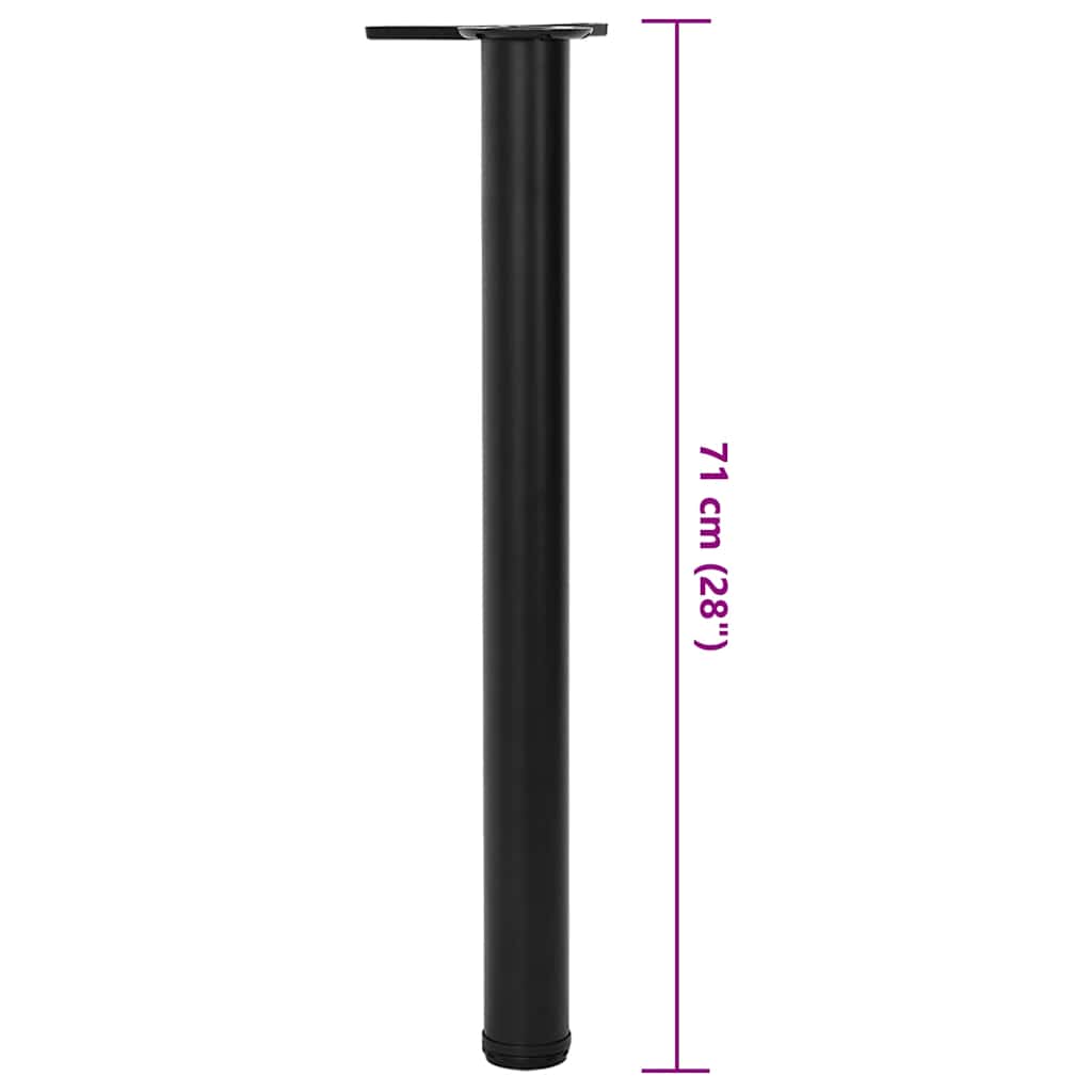 Reguliuojamo aukščio stalo kojos, 4vnt., juodos spalvos, 710mm - Namų Idėja