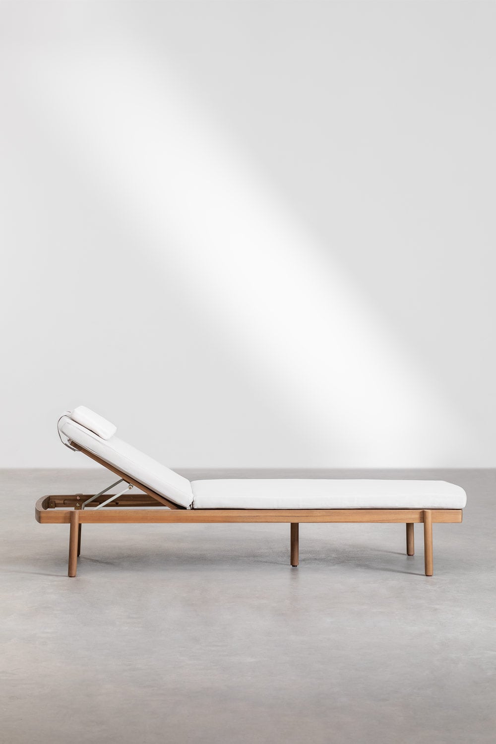 Reclining outdoor lounger CEDAR, Acacia brown