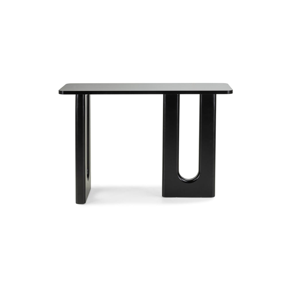 LAITON desk, black, arched legs, 120 cm