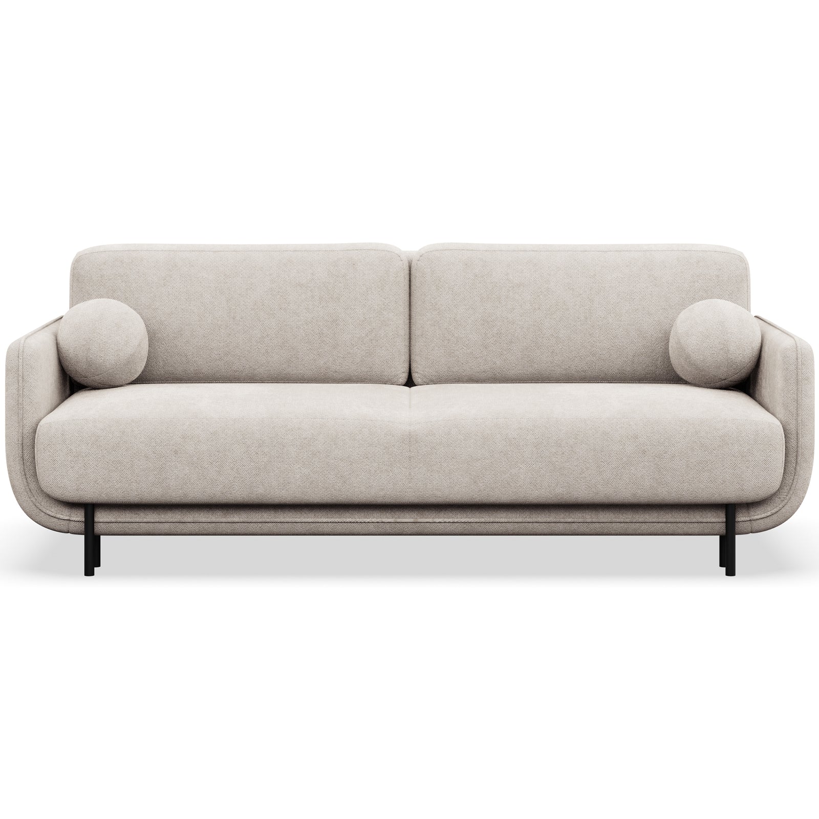 Sofa-lova OVALS, šviesiai smėlinė pinta