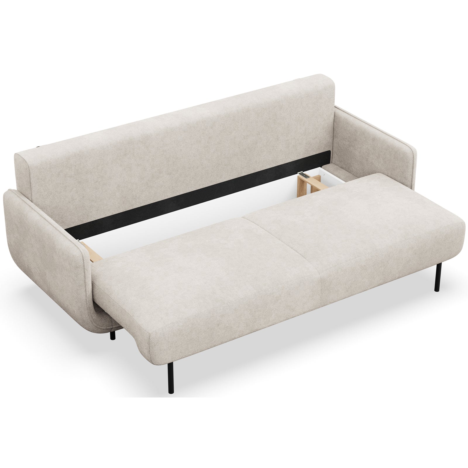 Sofa-lova OVALS, šviesiai smėlinė pinta