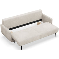 Sofa-lova OVALS, šviesiai smėlinė pinta