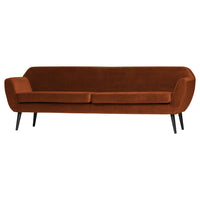 "Rocco" Sofa, 230cm, Aksomas, Rūdžių Spalva - Namų Idėja