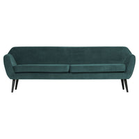 "Rocco" Sofa, 230cm, Aksomas, Žalsvai Mėlyna Spalva - Namų Idėja
