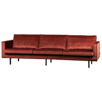 "Rodeo" 3 Vietų Sofa, Aksomas, Kaštono Spalva - Namų Idėja