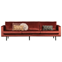 "Rodeo" 3 Vietų Sofa, Aksomas, Kaštono Spalva - Namų Idėja