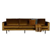 "Rodeo" 3 Vietų Sofa, Aksomas, Medaus Spalva - Namų Idėja