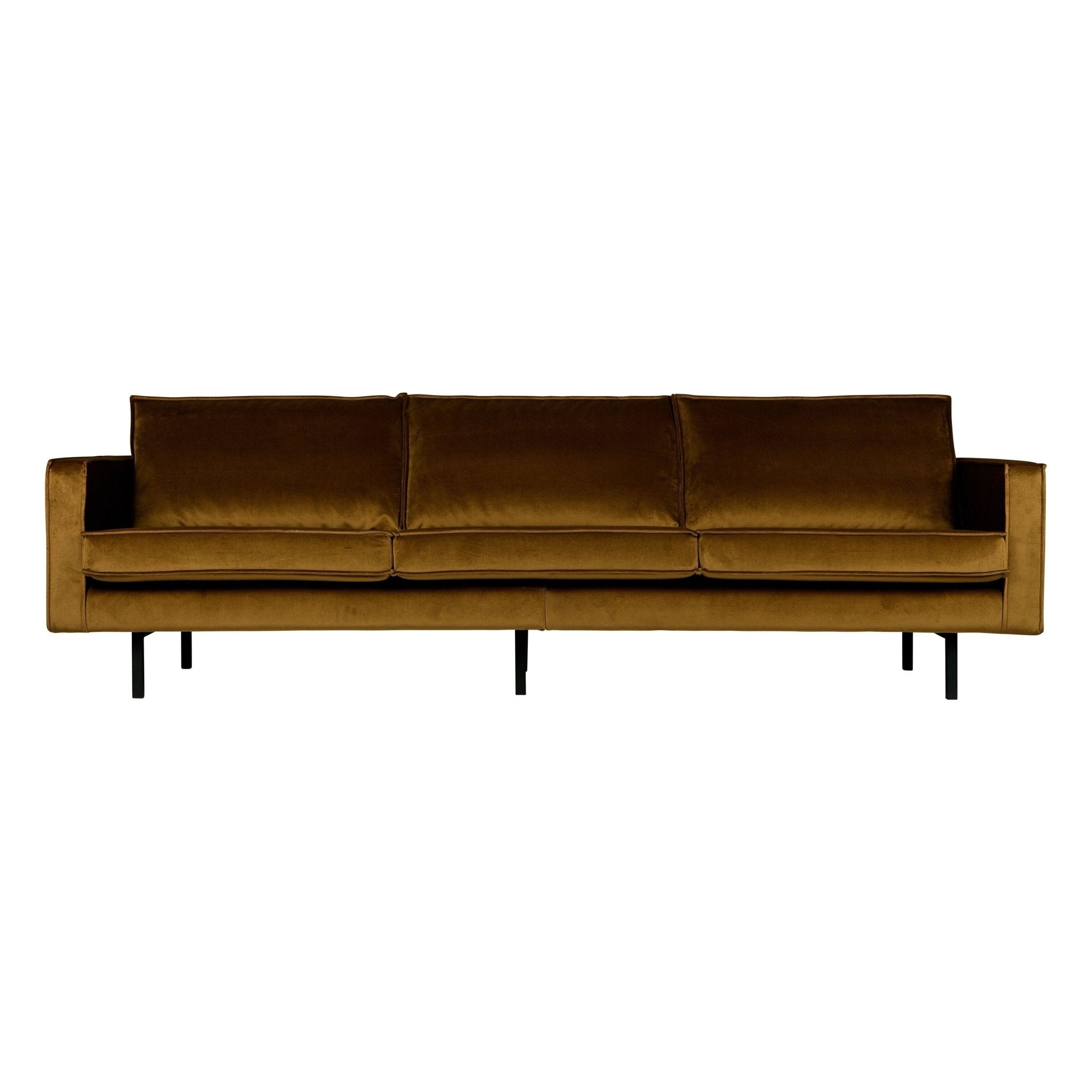 "Rodeo" 3 Vietų Sofa, Aksomas, Medaus Spalva - Namų Idėja