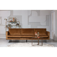 "Rodeo" 3 Vietų Sofa, Aksomas, Medaus Spalva - Namų Idėja