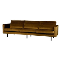 "Rodeo" 3 Vietų Sofa, Aksomas, Medaus Spalva - Namų Idėja