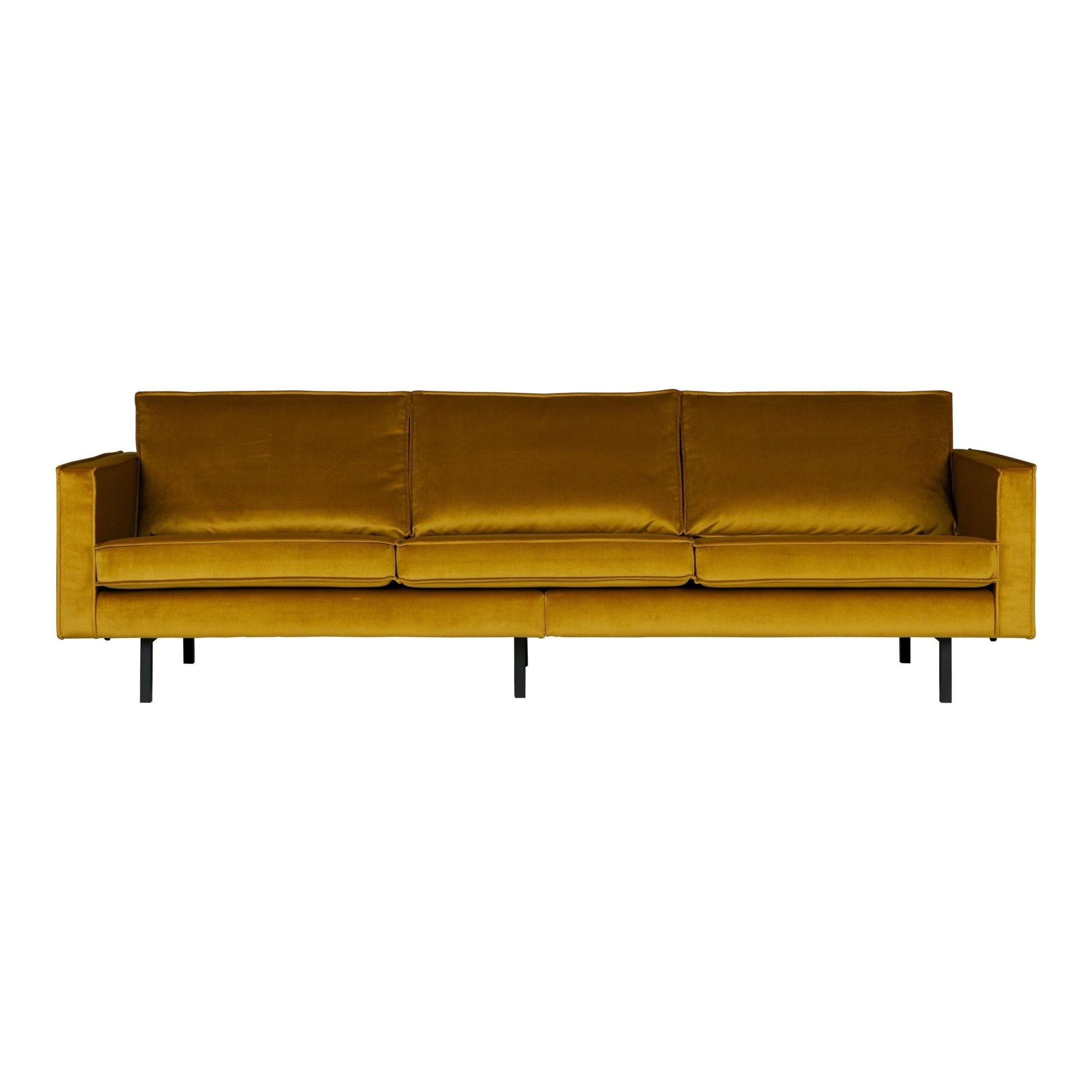 "Rodeo" 3 Vietų Sofa, Aksomas, Ochre Spalva - Namų Idėja