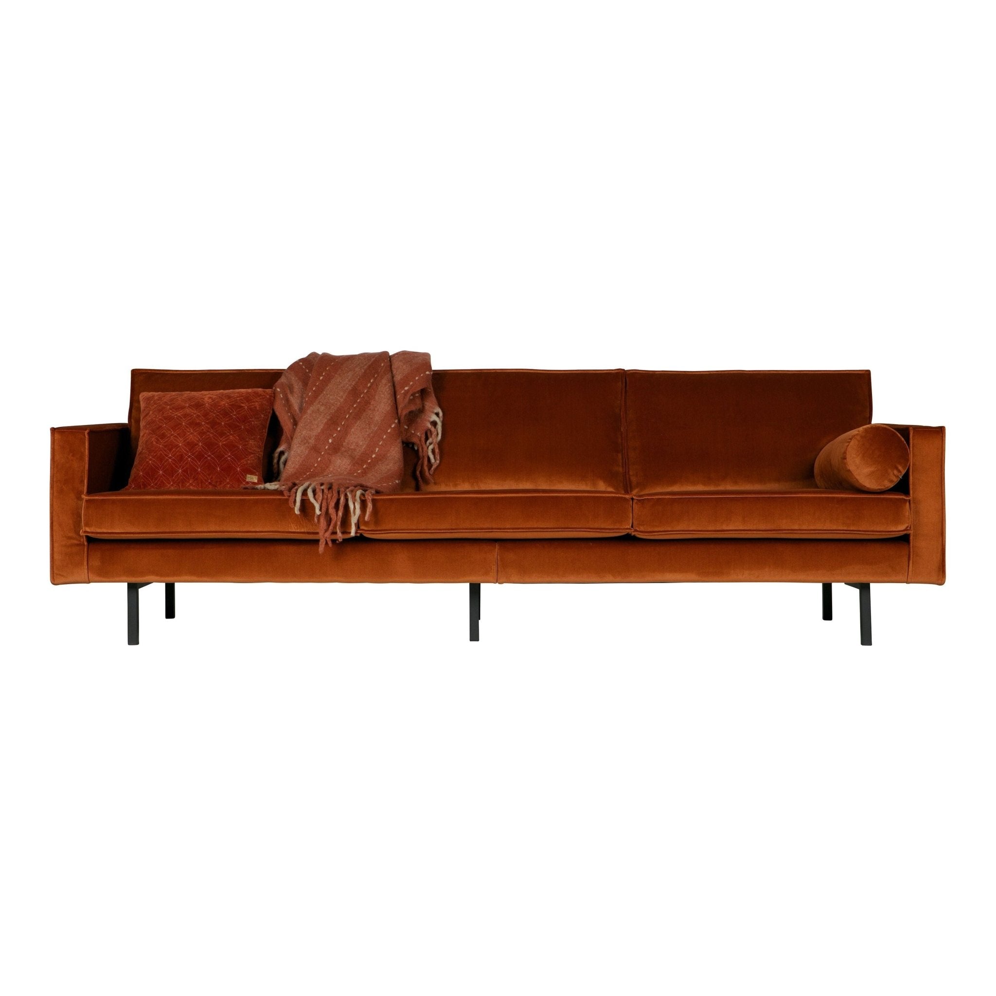 "Rodeo" 3 Vietų Sofa, Aksomas, Rūdžių Spalva - Namų Idėja