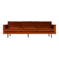 "Rodeo" 3 Vietų Sofa, Aksomas, Rūdžių Spalva - Namų Idėja