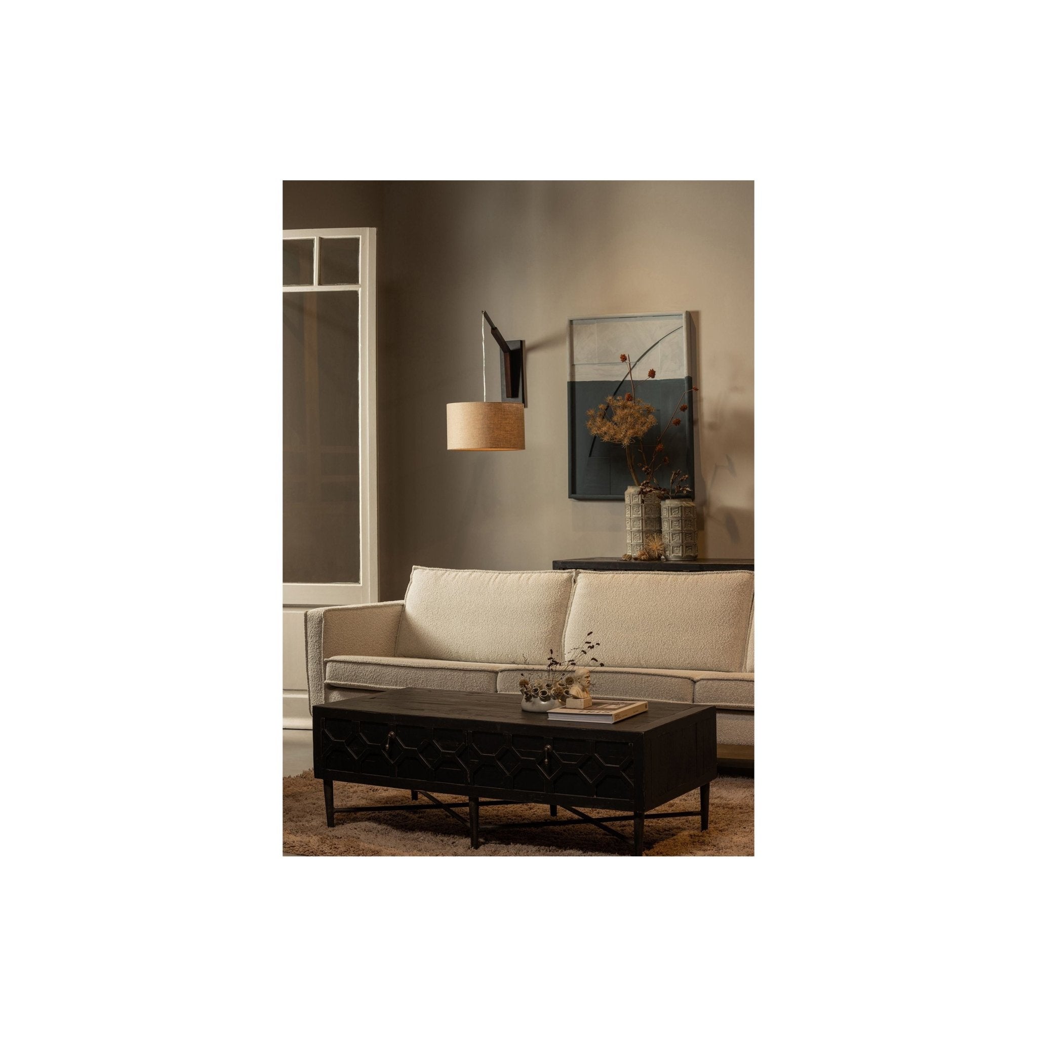 "Rodeo" 3 Vietų Sofa, BouclÉ audinys, natūrali spalva - Namų Idėja