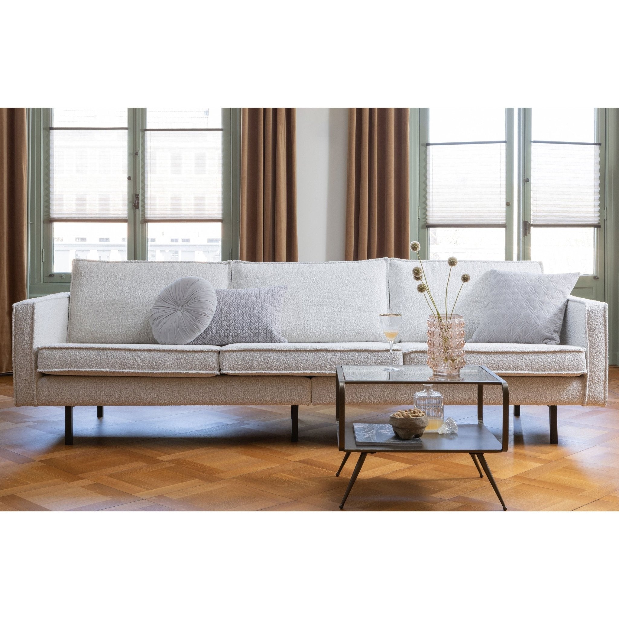 "Rodeo" 3 Vietų Sofa, BouclÉ audinys, natūrali spalva - Namų Idėja