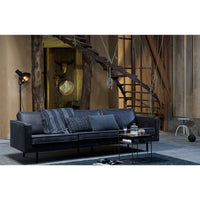 "Rodeo" 3 Vietų Sofa, Perdirbta Oda, Juoda Spalva - Namų Idėja