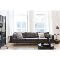"Rodeo" 3 Vietų Sofa, Perdirbta Oda, Juoda Spalva - Namų Idėja