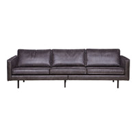 "Rodeo" 3 Vietų Sofa, Perdirbta Oda, Juoda Spalva - Namų Idėja