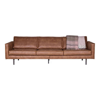 "Rodeo" 3 Vietų Sofa, Perdirbta Oda, Konjako Spalva - Namų Idėja
