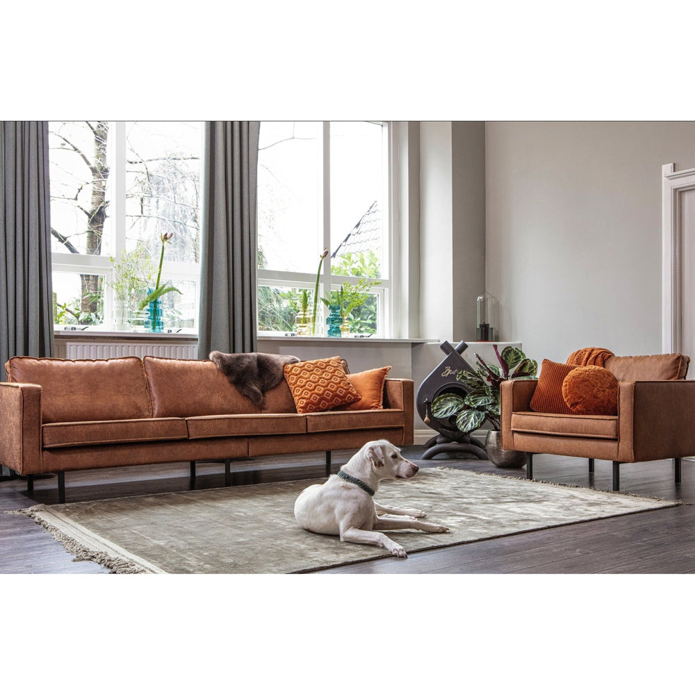 "Rodeo" 3 Vietų Sofa, Perdirbta Oda, Konjako Spalva - Namų Idėja