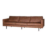 "Rodeo" 3 Vietų Sofa, Perdirbta Oda, Konjako Spalva - Namų Idėja