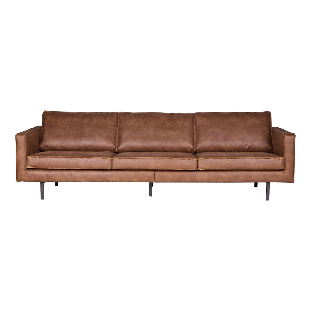 "Rodeo" 3 Vietų Sofa, Perdirbta Oda, Konjako Spalva - Namų Idėja