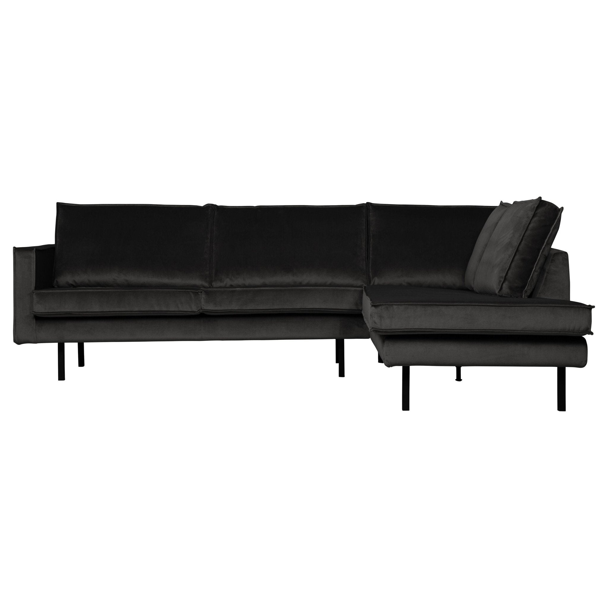 "Rodeo" Kampinė Sofa, Dešinė, Aksomas, Antracito Spalva - Namų Idėja