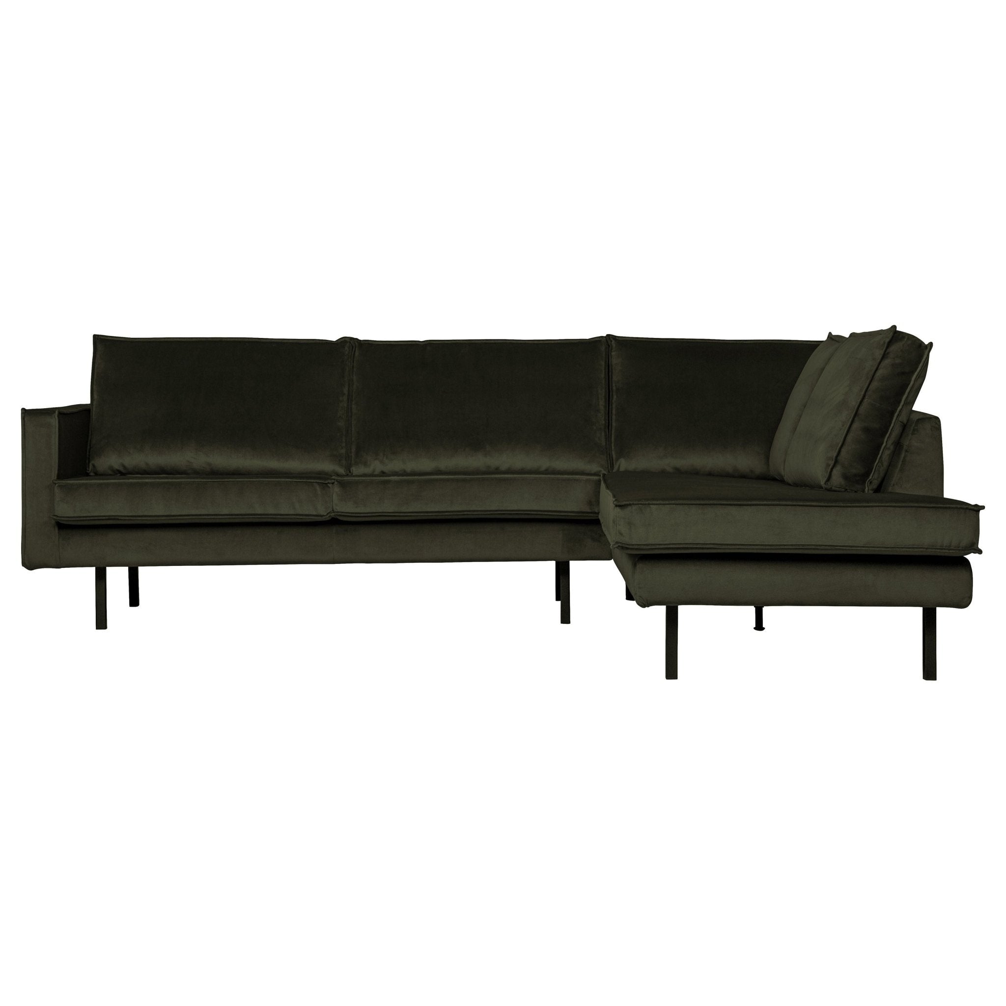 "Rodeo" Kampinė Sofa, Dešinė, Aksomas, Chaki Spalva - Namų Idėja